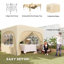 3x3m Pop-Up Gazebo Shelter with Accessories Dark Grey-135726316-135726318