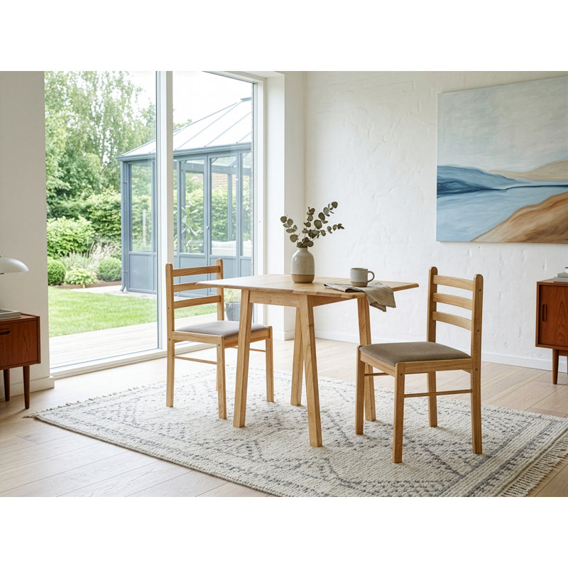 Mackavelli 2 -Person Drop Leaf Solid Wood Dining Set