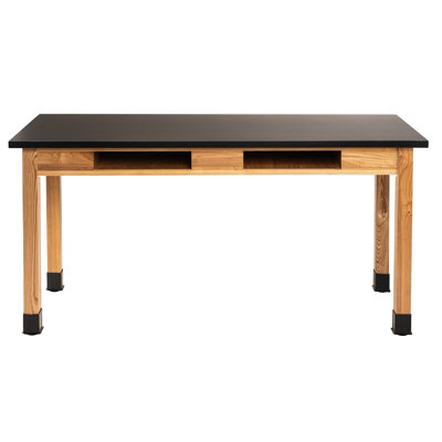 30"" H Wood Science Table with Book Compartments -  National Public Seating, SLT1-2454CB