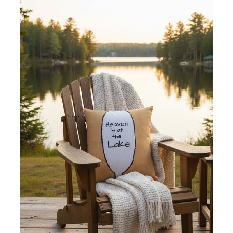 Coussin décoratif manuel 13 po x 18 po Hfer Is the Lake