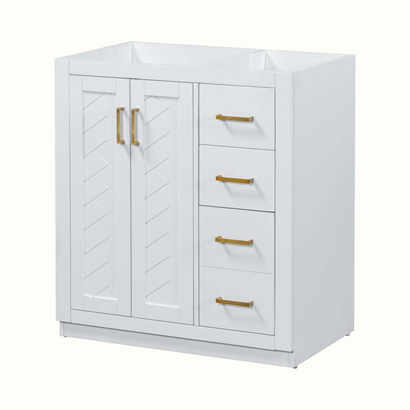 Base de meuble-lavabo simple 29,53 po seulement, Blanc