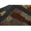 Tapis rouge / brun en laine noué à la main Patchwork