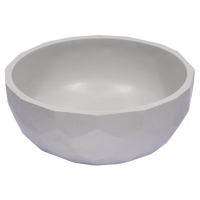 Eden Bath 16.3'' Concrete Circular Bathroom Sink, Light Earthen Gray