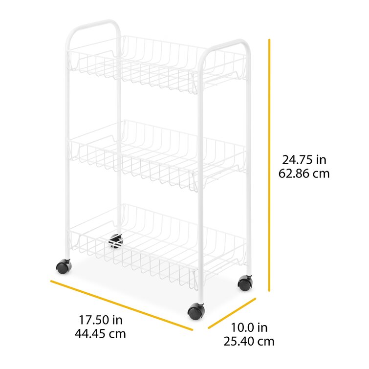 Anouar 17.25'' W Shelving Unit with Wheels