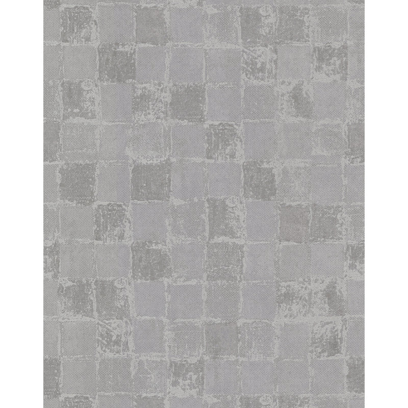 Varak Geometric Metallic Wallpaper Roll, Gray