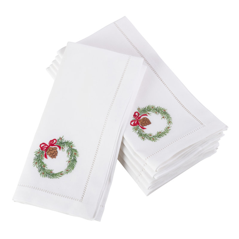 Serviette de coton 20 po broderie brodée Villasenor