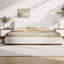 Boucle Upholstered Bed With Solidwood Frame & Support Slats-1562774858-1557115908