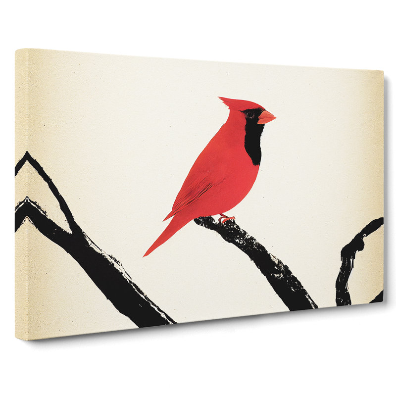 Cardinal Bird - Wrapped Canvas Print, 40cm H x 60cm W x 3cm D