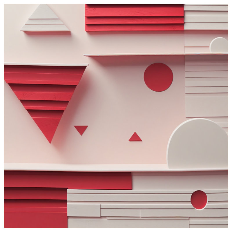Coussins décoratifs rouges et blancs à formes géométriques, 16 x 16 pouces