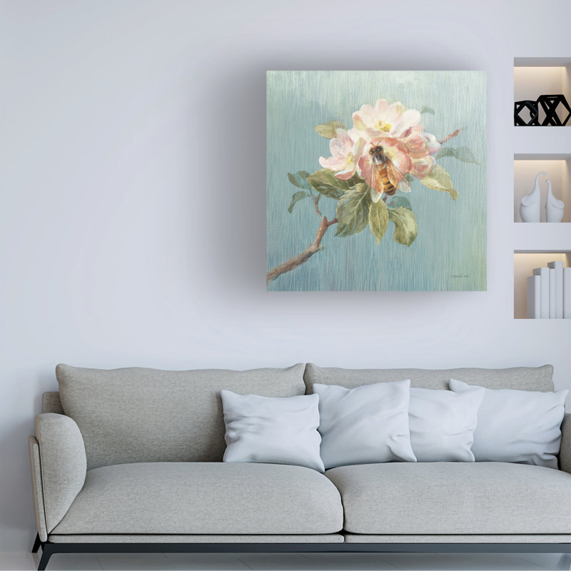 Œuvre sur toile bleue, Danhui Nai, H 14 po x l 14 po