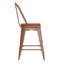Tabouret à hauteur de comptoir toutes saisons avec siège en résine polyester Brinya-1772882658-1772882666