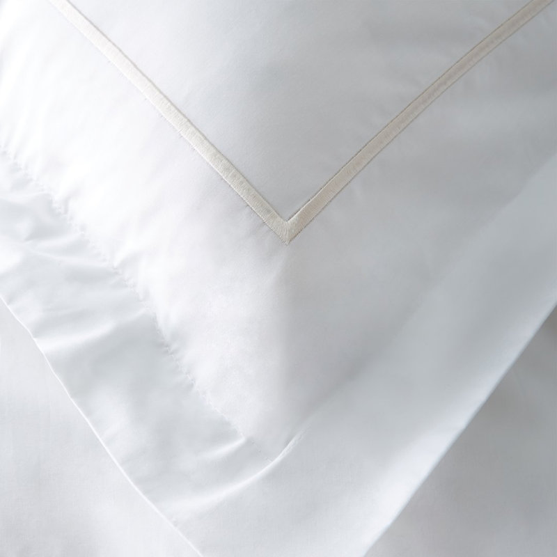 Benin Traditional Percale Duvet Cover, Full/Queen Duvet Cover + 2 Shams, Ivory/White