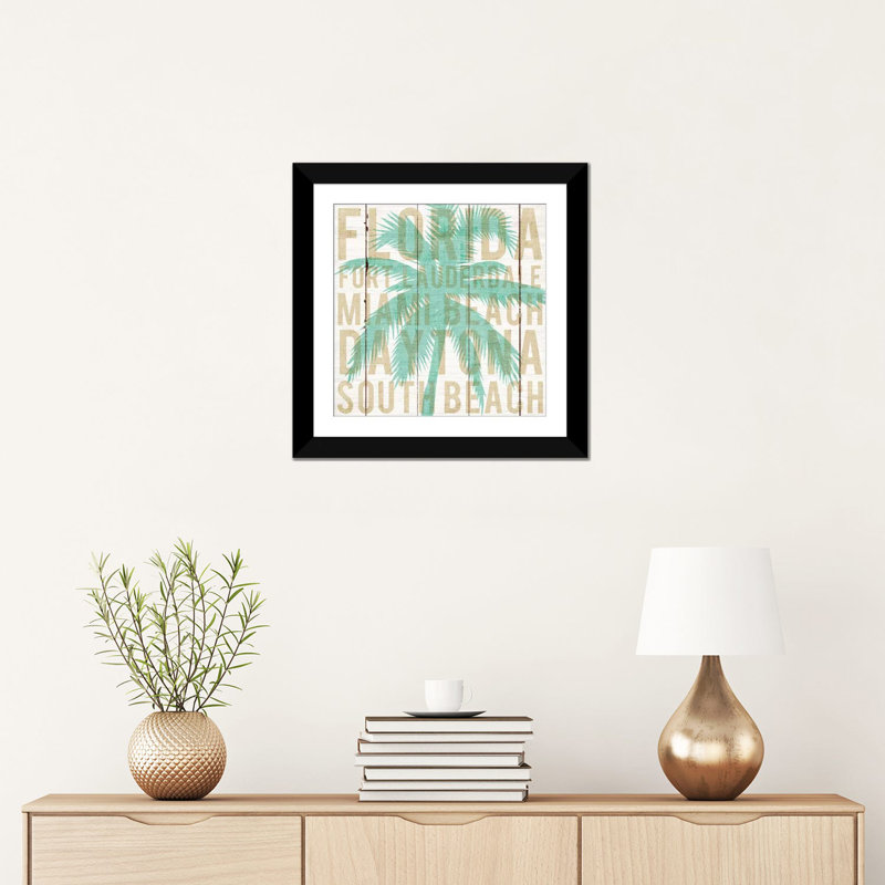 «Michael Palman Florida Palm - Reproduction de giclée sur toile tendue avec châssis, H 37 po x l 37 po x P 1,5 po, Blanc