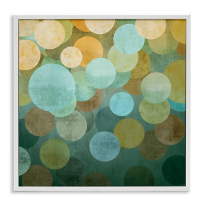 «Layered Green Circles», art de la giclée encadrée par Brent Nelson