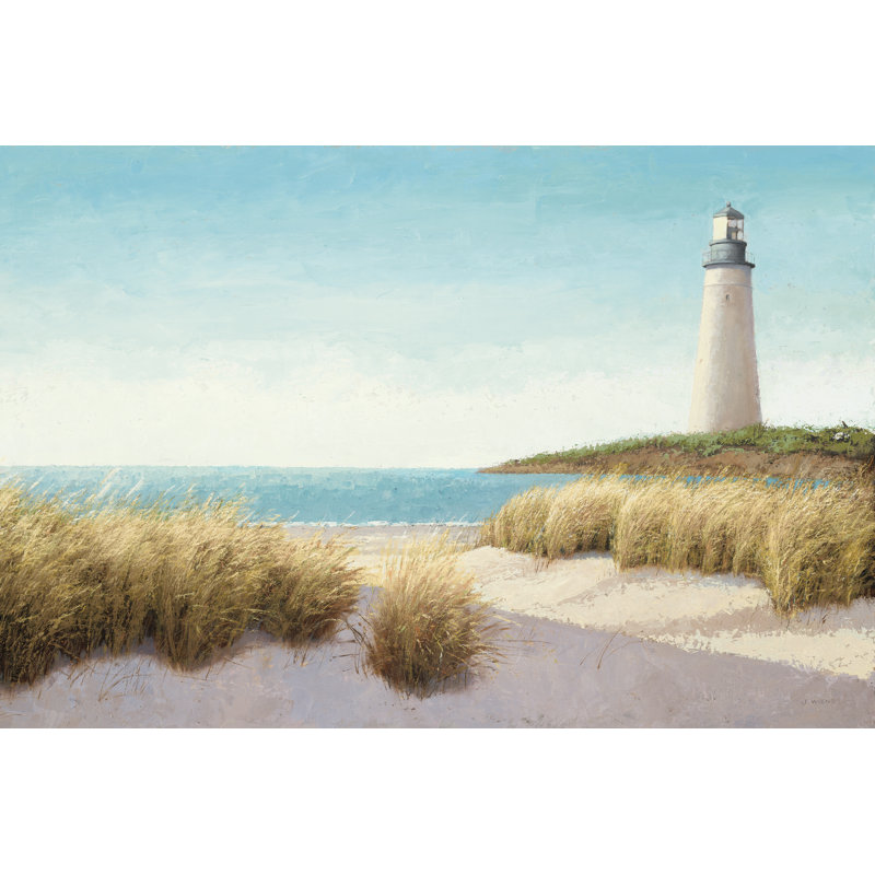 Phare au bord de la mer, H 8 po x l 12 po x P 1,25 po, Imprimé avec cadre noir, Oui