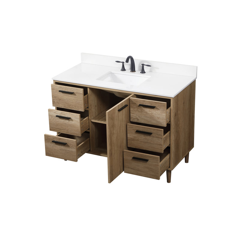 Ensemble de meuble-lavabo simple 48 po Baldwin, Chêne naturel