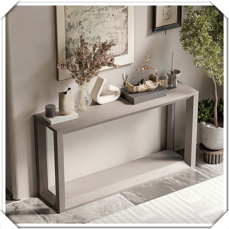 Canapé-lit rectangulaire en placage de bois massif, Gris