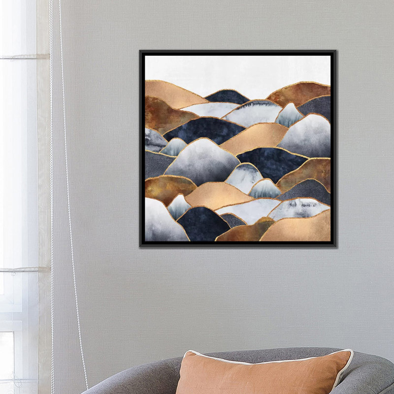 «Hills», reproduction sur toile, H 37 po x l 37 po x P 1,5 po, Toile avec cadre noir, Pas de tapis