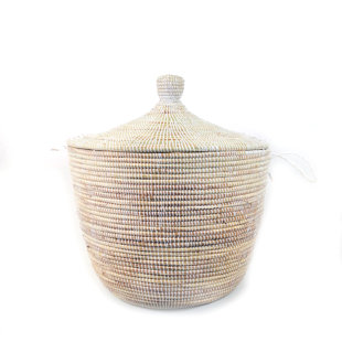 Senegalese Hand Woven Laundry Hamper with Handles
