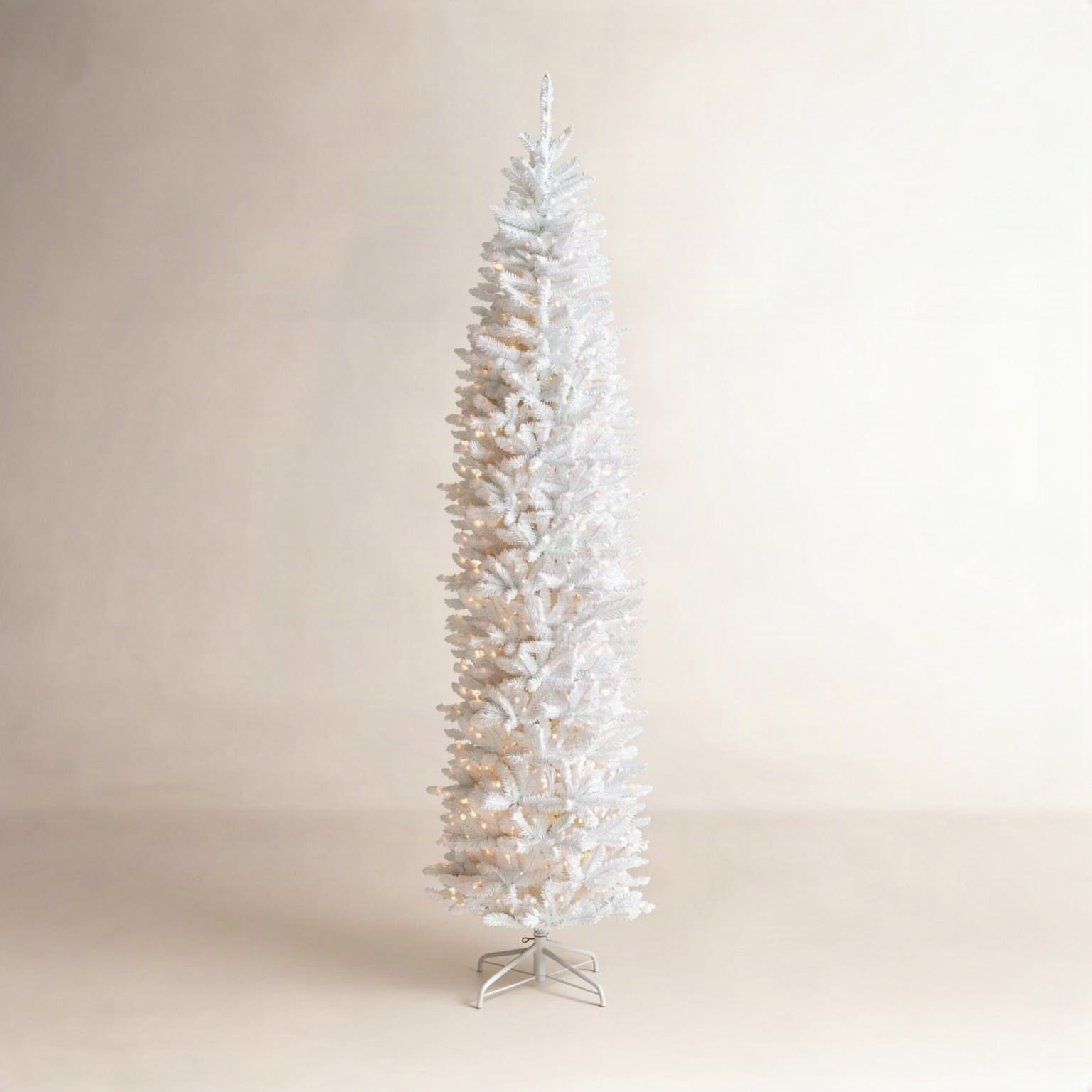 Slim Pre-Lit White Christmas Tree, 12'