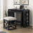 Desks And Stool Set 3Pc Black Finish Rolling Desk With Casters, 2 Charging Ports Home Office Furniture-2033728391