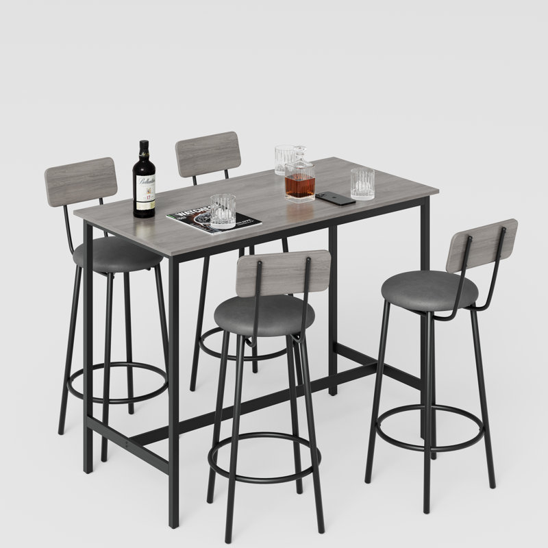 Ensemble de table de salle à manger, de pub et de table de salle à manger avec 4 tabourets de style moderne