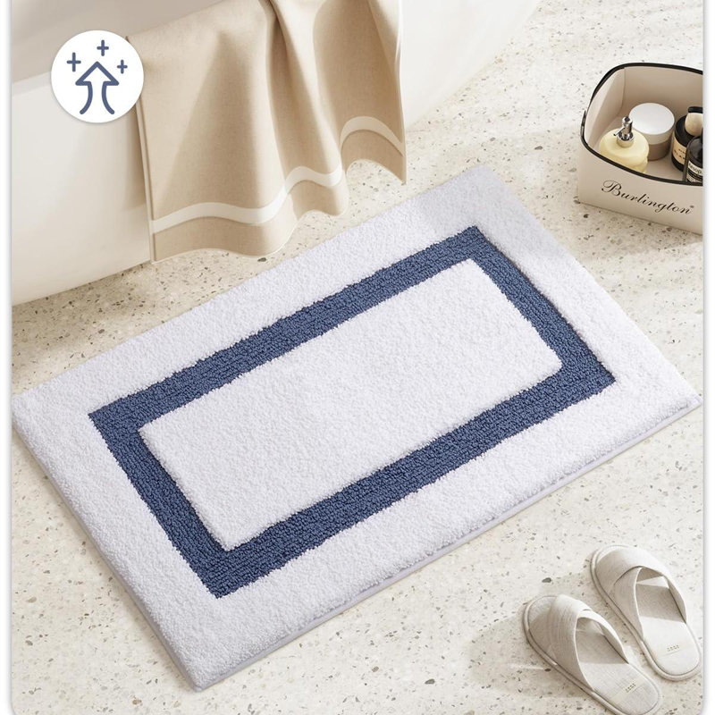 Tapis de bain avec envers antidérapant, 24" L x 16" W, Blue