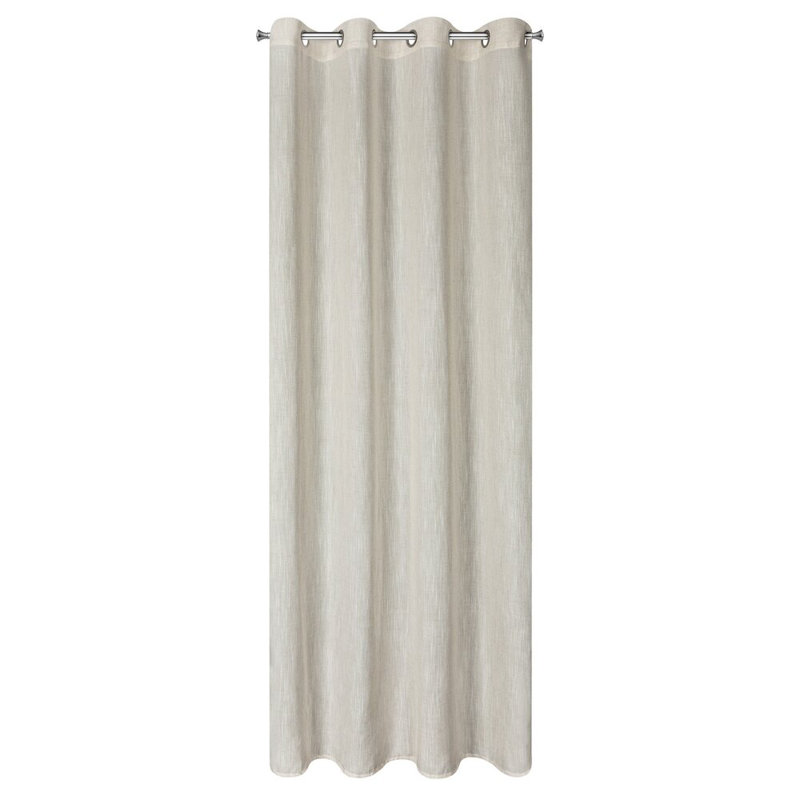 Latika Polyester Standard Eyelet Curtain Panel, Cream
