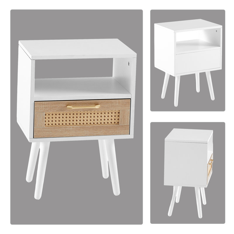 Table de chevet Cathrine, Blanc