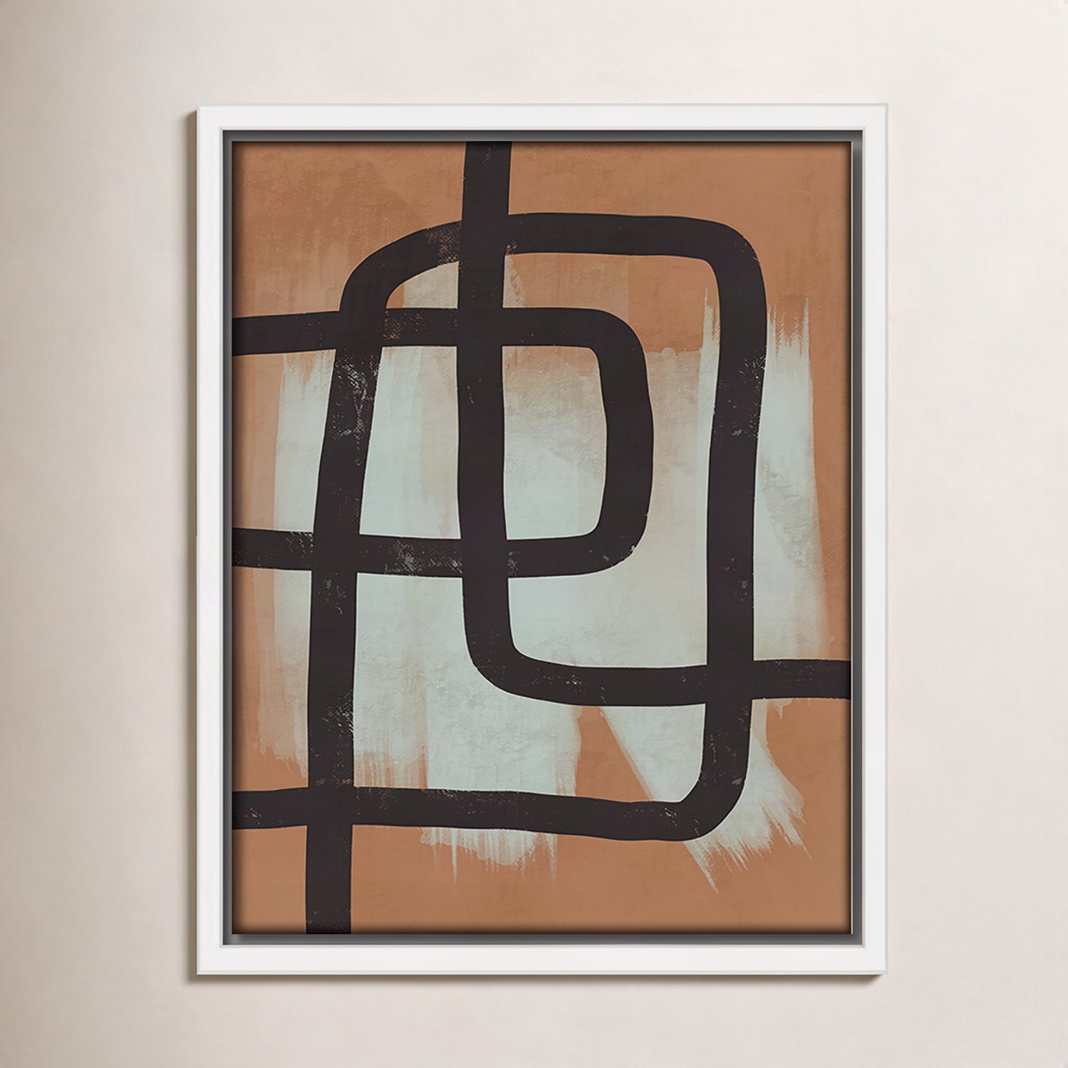 Many Paths Taken 2 Painting, 11.5" H x 9.5" W x 2" D, White