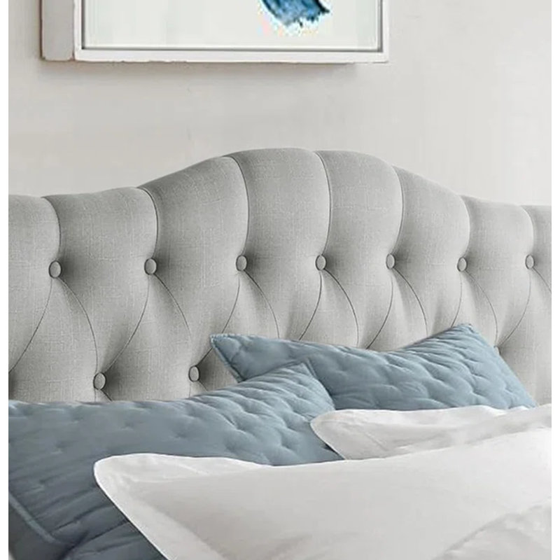 Linen Tufted Upholstered Headboard, Sturdy and Durable Solid Wood Headboard, Fabric Headboard with Adjustable Height , Modern Button-Tufted Design Headboard