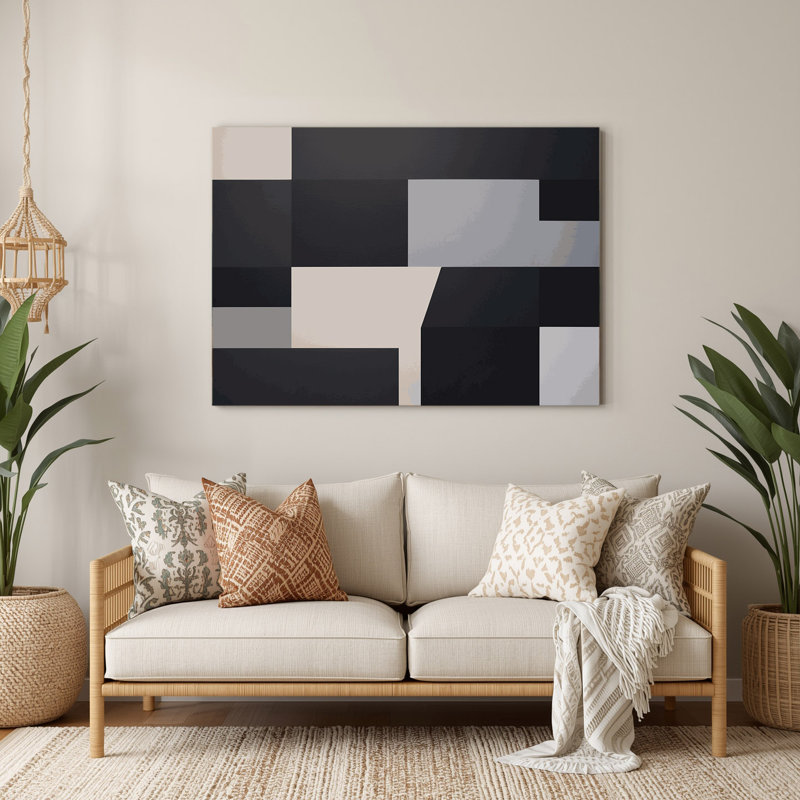 Minimalisme 67, art mural en métal noir, H 11 po x l 14 po