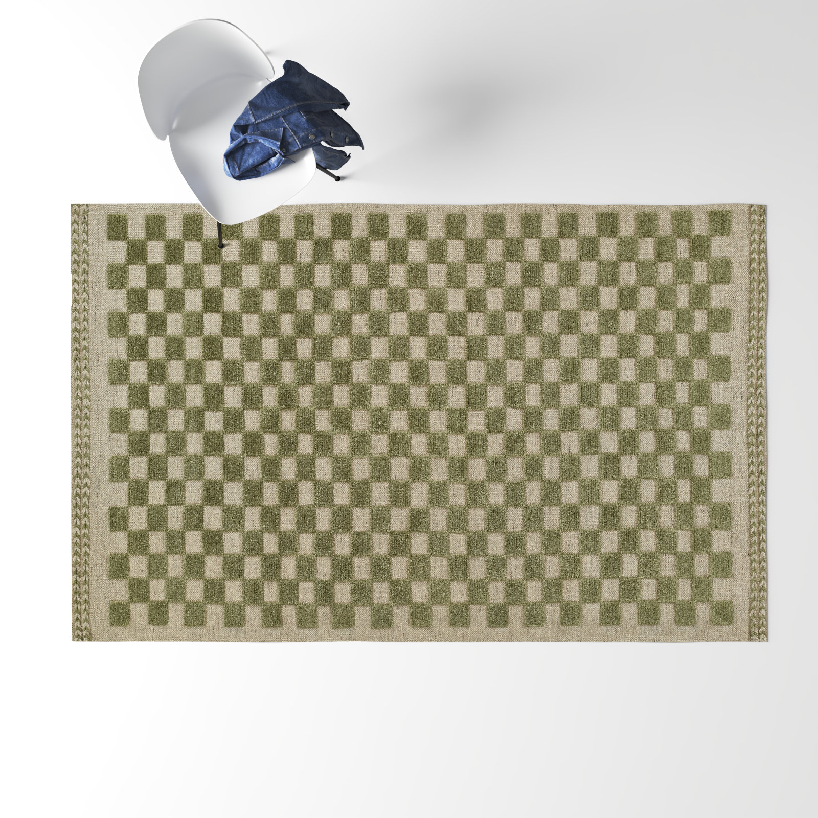 Rafaela Handmade Wool Rug, Rectangle 5' x 8'