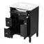 Meuble-lavabo autoportant de 24 pouces avec lavabo, armoire en bois massif et panneau de fibres à densité moyenne, tiroir rabattable et tablette réglable pour un rangement efficace