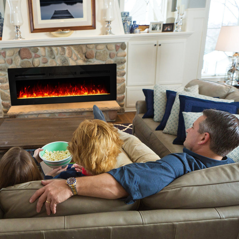 Electric Fireplace, Wall Mounted Electric Fireplace, 6.3" H x 17.72" W x 50" D