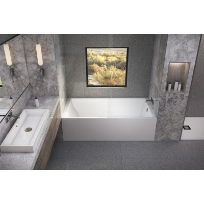 Driftwood 72" x 36" Alcove/Tile In Combination Acrylic Bathtub