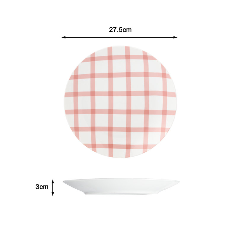 12pc Gingham Pastels Dinner Set