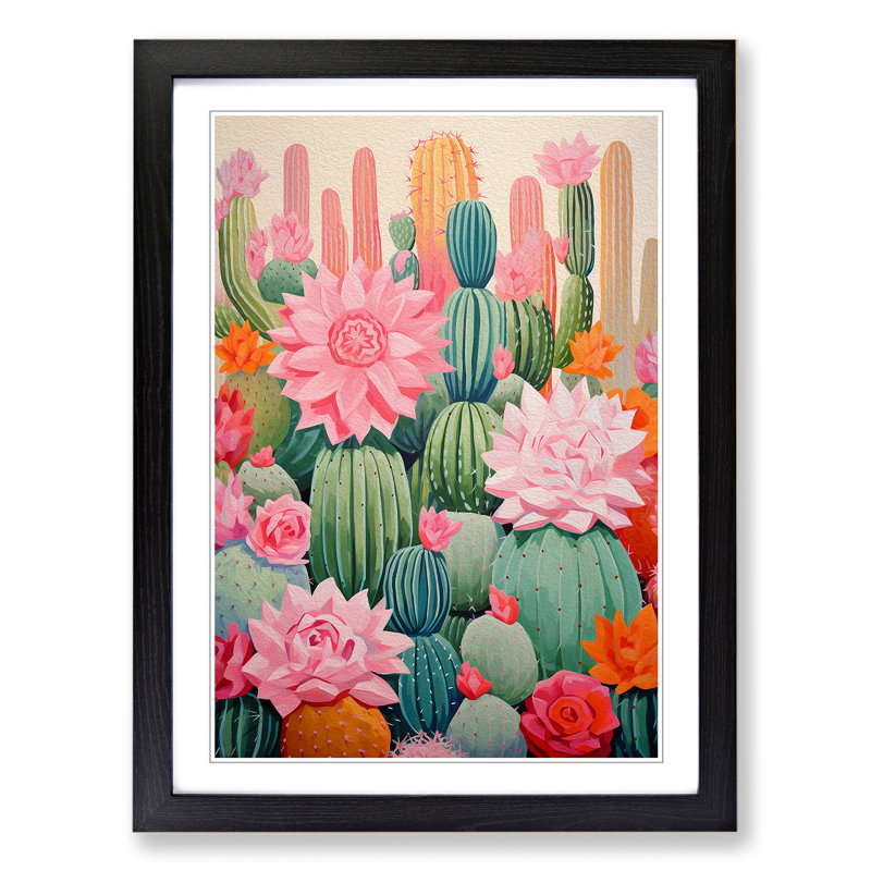 Cactus Abstract No.2 - Framed Print, Black Framed, 34cm H x 25cm W x 2cm D