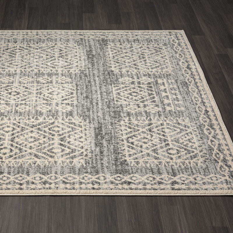 Tapis ivoire / gris Cullompt, Rectangle 7 pi 9 po x 9 pi 12 po