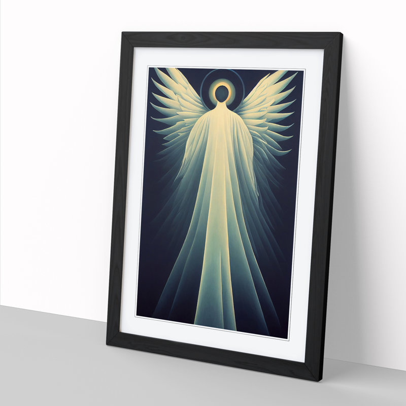 Lone Angel - Framed Print, 64cm H x 46cm W x 2cm D, Walnut