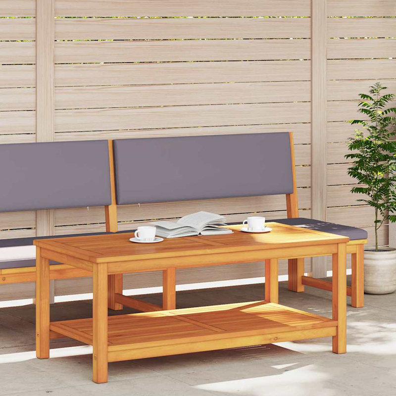 Coffee Table Garden Porch Tea Table Side End Table Solid Acacia Wood, Brown, 45" H x 70" W x 40" L