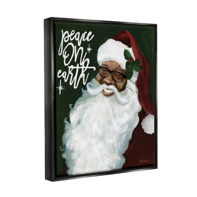 " Peace On Earth Phrase Santa Portrait Painting " by Stellar Design Studio