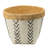 Two White And Brown Cement Planters Adorned With Black V Pattern, L 10X8 Inches, S 8X6.5 Inches - Suit For Modern Eclectic Floral Displays Pair Of Featuring A Bold Great Scandinavian Decor