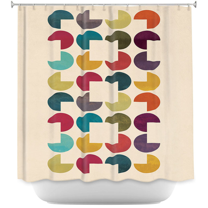 Rideau de douche simple geo cercles