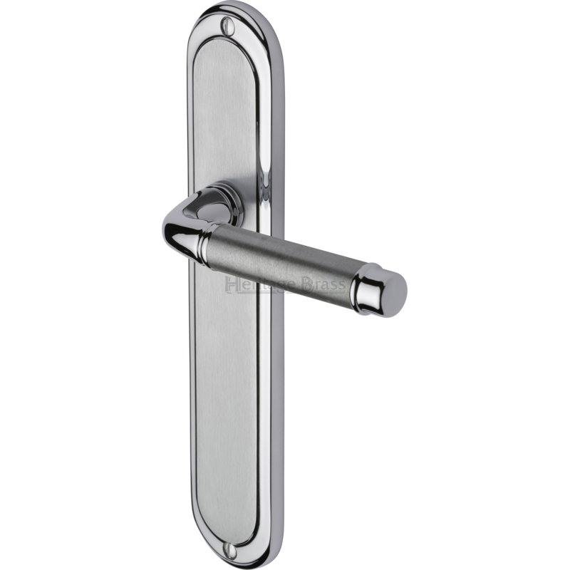 Heritage Brass Door Handle Lever Latch Saturn Long Design, Apollo