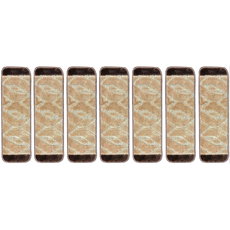 Tapis d'escalier Amandari Gloria Brown, 0,5 x 26 x 8,5