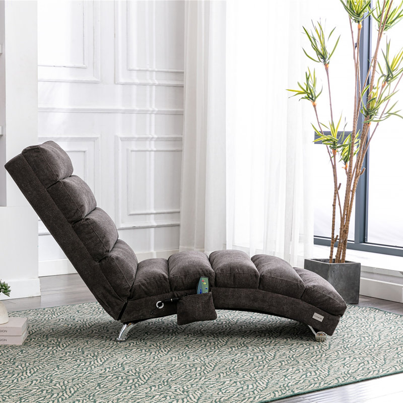 Ergonomic Electric Massage Long Lounger With 5 Modes For Office, Living Room,Bedroom, Dark Gray