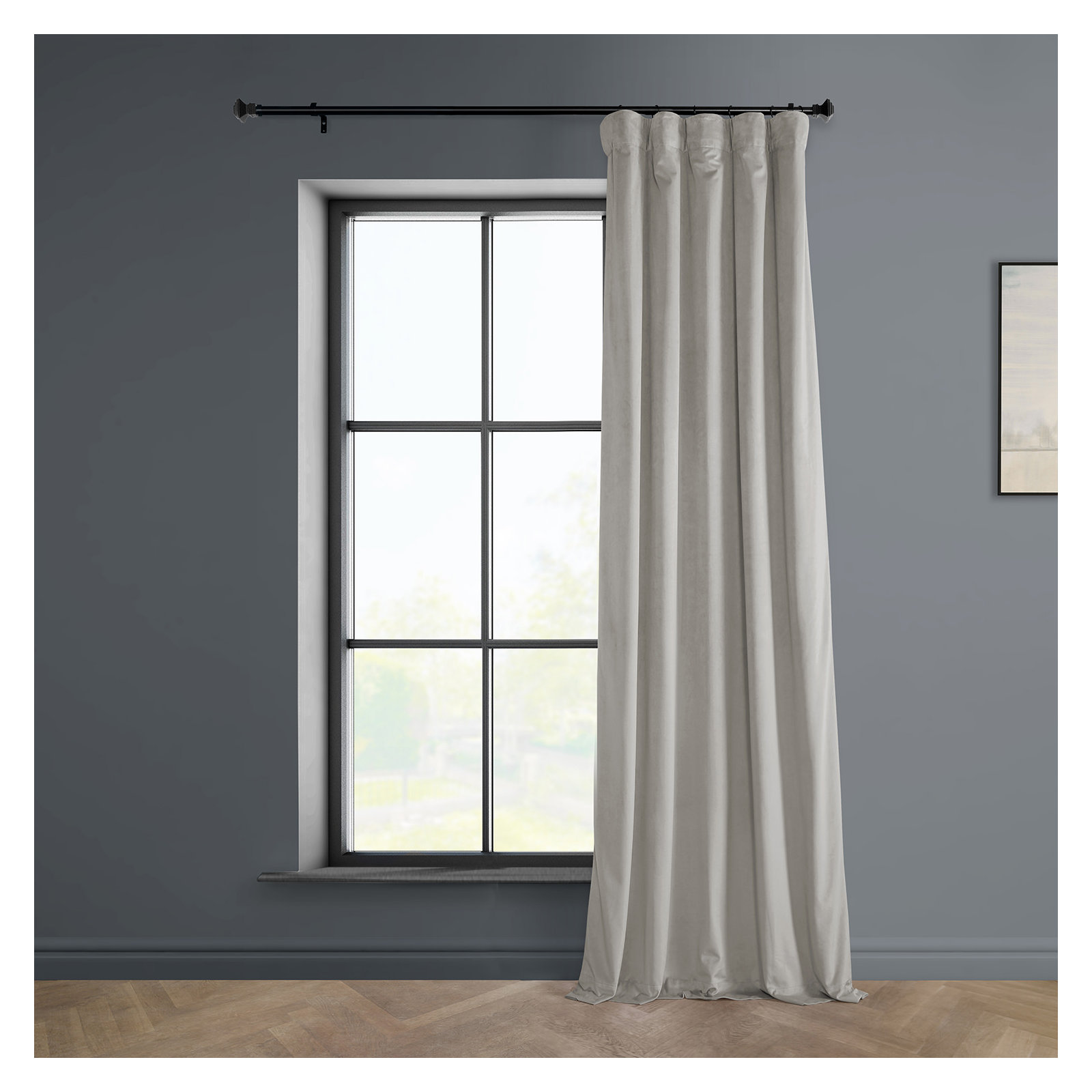 Matra Plush Velvet Curtains for Bedroom - Room Darkening Curtains for Living Room Window Single Panel, 50" W x 96" L