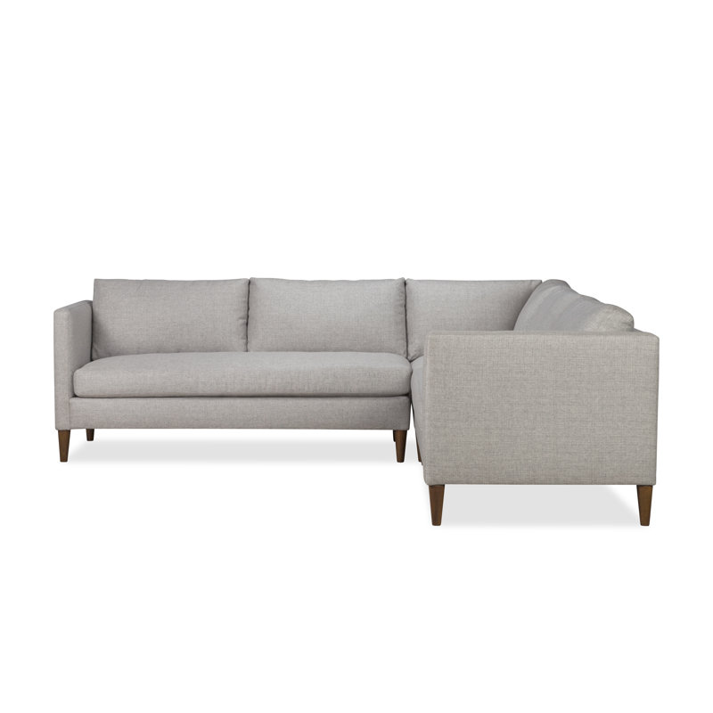 Canapé modulaire en L rembourré 3 pièces Clifford, Tissu natté turbo cendre