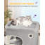 Arbre à chat 79,9 pouces pour chats d'intérieur, poteau à griffes multicouches avec grande plateforme, 2 grottes, 7 poteaux en sisal, pompons, panier à chat, hamac, convient aux chats, gris clair-489551145-489551146